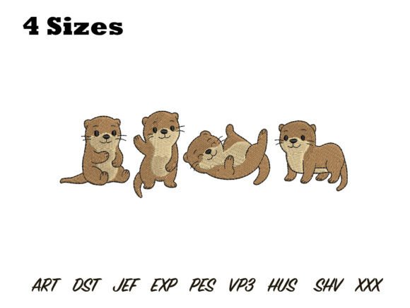 Cute Otter Family Embroidery: A Holiday Design Review