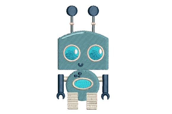 Review: Cute Little Blue Robot Embroidery Design