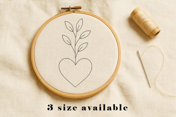 Review: Heart Leaf Line Embroidery Design for Commercial Use