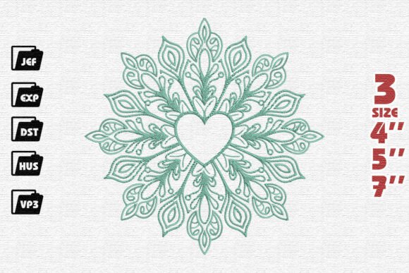 Review: Mint Green Heart Mandala Snowflake Design