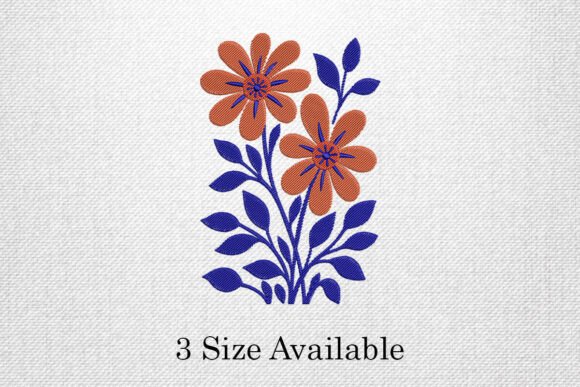 Review: Orange and Blue Floral Embroidery Design