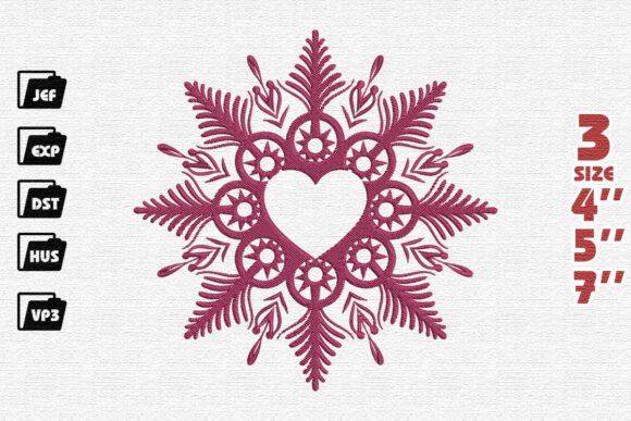 Review: Ornate Heart and Star Snowflake Embroidery Design