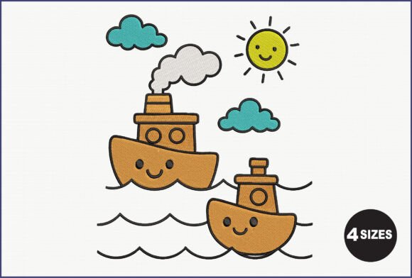 Reviewing Cute Boat Sun Embroidery for Etsy Shops